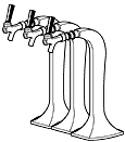 Three Single Faucet Draft Arms